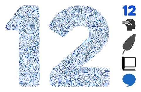 Dash Collage 12 Digits Text 스톡 일러스트