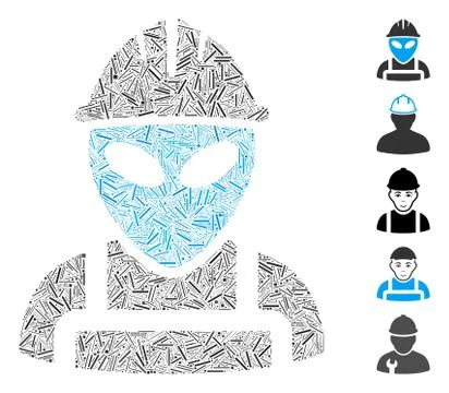 Dash Collage Alien Worker Icon イラスト素材