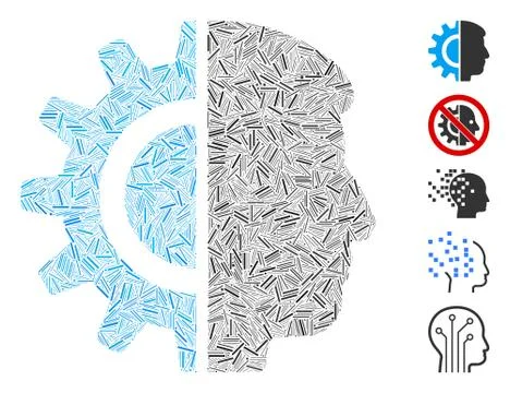 Dash Collage Android Robotics Icon Illustrazione stock