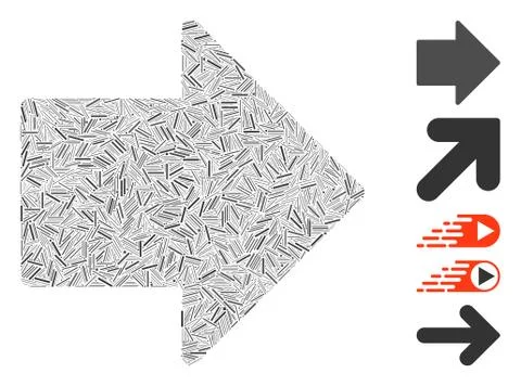 Dash Collage Arrow Right Illustrazione stock