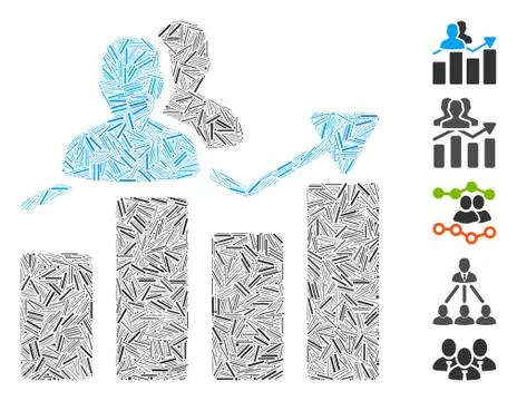Dash Collage Audience Graph Icon Stockillustratie