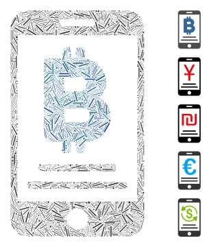 Dash Collage Baht Mobile Payment Icon Stock Illustration