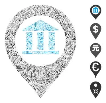 Dash Collage Bank Building Pointer Icon Ilustración de archivo