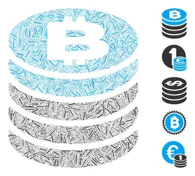 Dash Collage Bitcoin Coin Stack Icon Stock Illustration