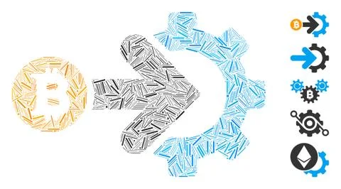 Dash Collage Bitcoin Integration Gear Icon Stock-Illustration
