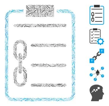 Dash Collage Blockchain Contract Icon Stockillustratie
