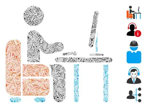Dash Collage Boss Desk Icon Stock Illustration
