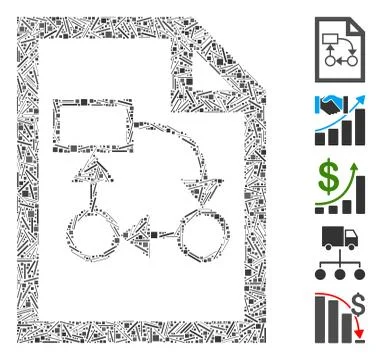 Dash Collage Business Plan Icon Stock Illustration