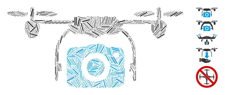 Dash Collage Camera Drone Icon 스톡 일러스트