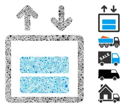 Dash Collage Cargo Elevator Icon Stock Illustration