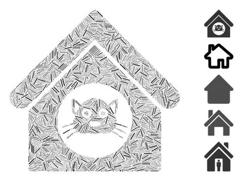 Dash Collage Cat House Ilustración de archivo
