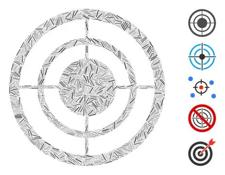 Dash Collage Circular Target Icon 스톡 일러스트