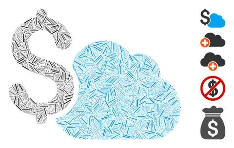 Dash Collage Cloud Banking Icon Illustrazione stock