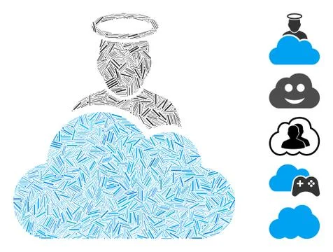 Dash Collage Cloud God Icon Illustrazione stock