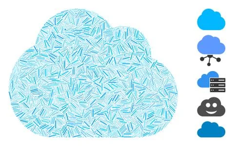 Dash Collage Cloud Icon Stock Illustration