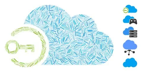 Dash Collage Cloud Login Icon Stock Illustration