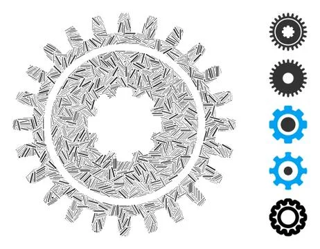 Dash Collage Cogwheel Icon 库存插图