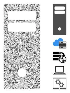 Dash Collage Computer Mainframe Illustrazione stock