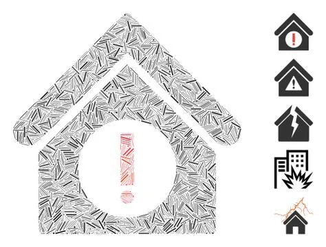 Dash Collage Danger Building Icon Ilustración de archivo