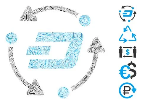 Dash Collage Dash Turnover Icon Stock Illustration