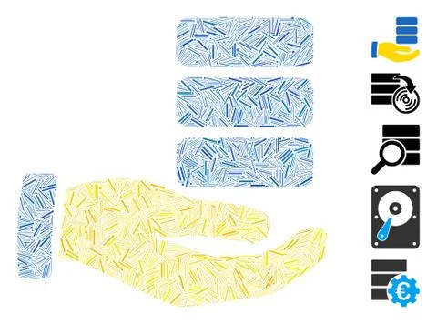 Dash Collage Data Provider Hand Icon Stock Illustration