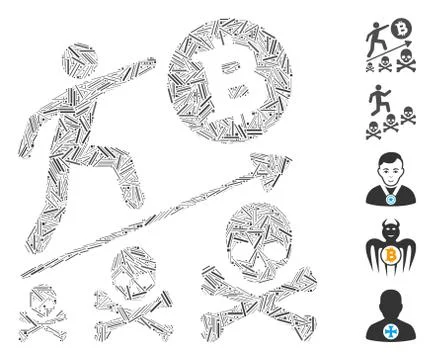 Dash Collage Deadly Bitcoin Achievement Stock Illustration