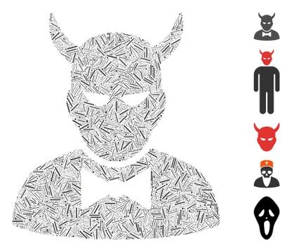 Dash Collage Devil Icon 库存插图