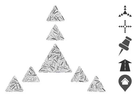 Dash Collage Direction Triangles Icon Stock Illustration