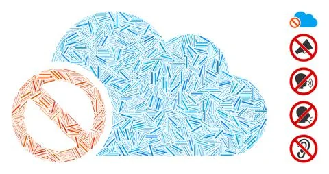 Dash Collage Disabled Cloud Icon Illustrazione stock