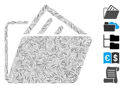 Dash Collage Document Folder Icon Stock Illustration