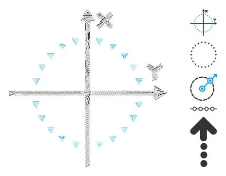 Dash Collage Dotted Circle Plot Ilustración de archivo