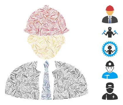 Dash Collage Engineer Icon Stock Illustration