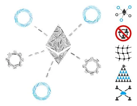 Dash Collage Ethereum Network Nodes Icon Illustrazione stock