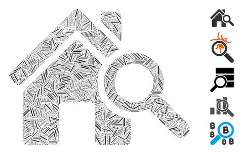 Dash Collage Explore House Icon Ilustración de archivo