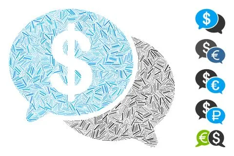 Dash Collage Financial Chat Icon Stock Illustration