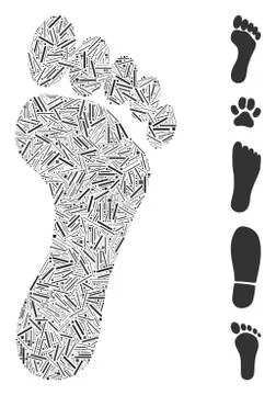 Dash Collage Footprint イラスト素材