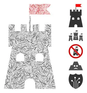 Dash Collage Fortress Tower Ilustração Stock