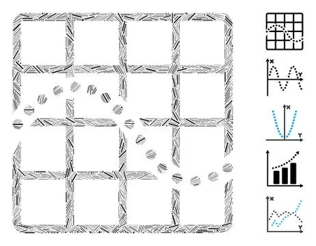 Dash Collage Function Chart Icon Stock Illustration