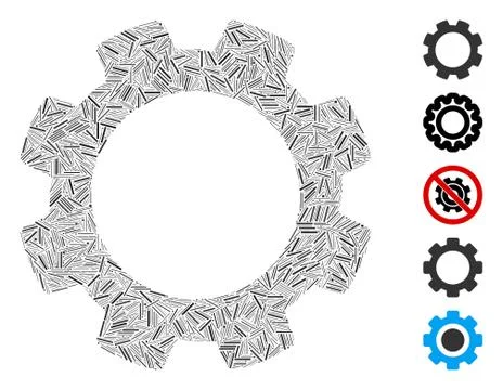 Dash Collage Gear Icon 库存插图
