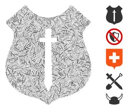 Dash Collage Guard Shield Icon Stockillustratie