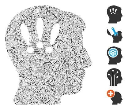 Dash Collage Head Problems Icon 스톡 일러스트