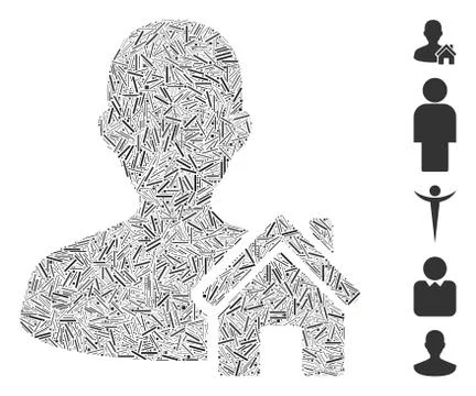 Dash Collage Home User Icon Ilustração Stock