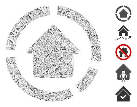 Dash Collage House Diagram Ilustração Stock