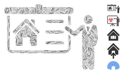 Dash Collage House Presentation Icon Ilustración de archivo