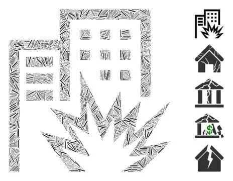 Dash Collage House Terror Icon Ilustração Stock