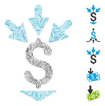 Dash Collage Integrate Payment Icon Stock Illustration