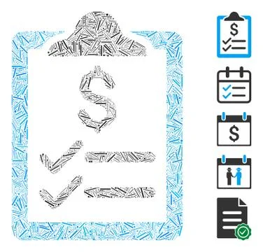 Dash Collage Invoice Pad Icon Stockillustratie