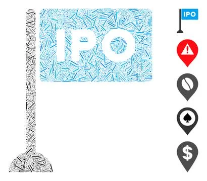 Dash Collage IPO Rectangle Flag Stock Illustration