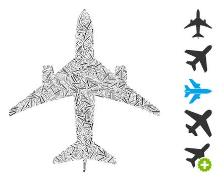 Dash Collage Jet Plane Icon Stock Illustration