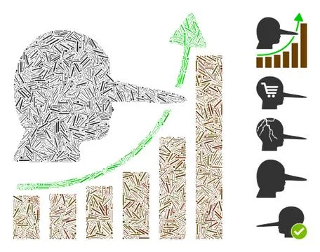 Dash Collage Liar Hyip Chart Icon Stock Illustration